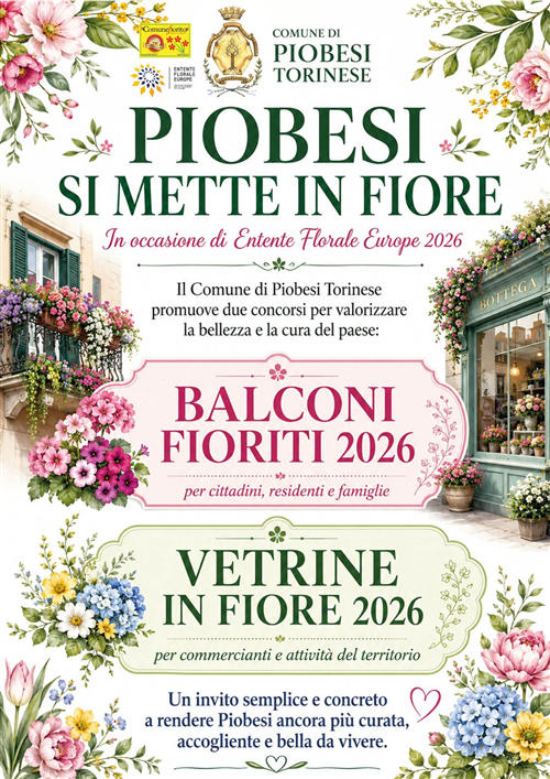 Entente Florale 2026: indetti i concorsi 'Balconi Fioriti' e 'Vetrine in fiore'